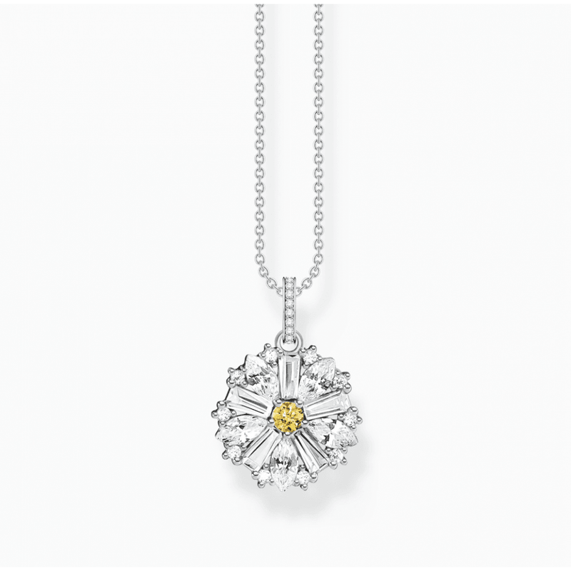 Silver Flower Necklace with Pendant Lovely Daisy