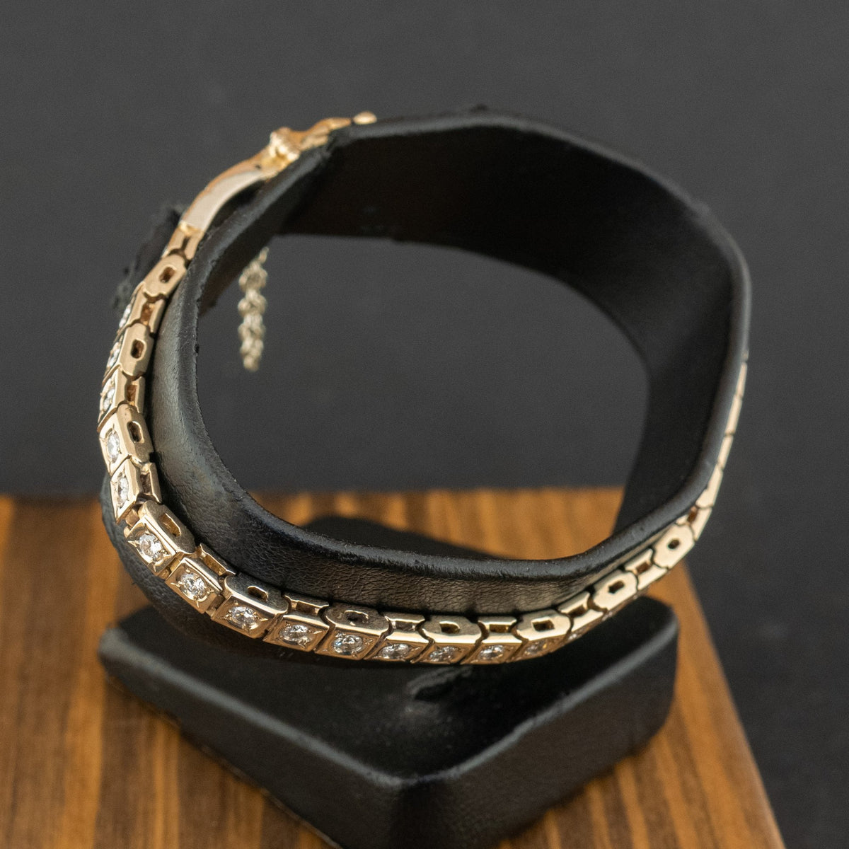18ct Yellow & White Gold 7 Inch Diamond Bracelet 19.1g
