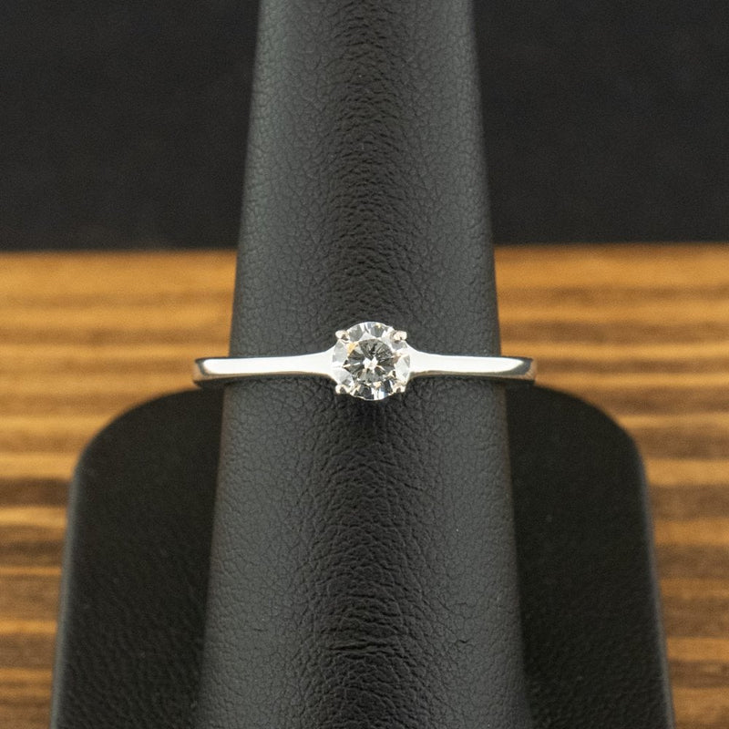 14ct White Gold 0.33ct Diamond Solitaire Ring Size N 1/2 3.3g