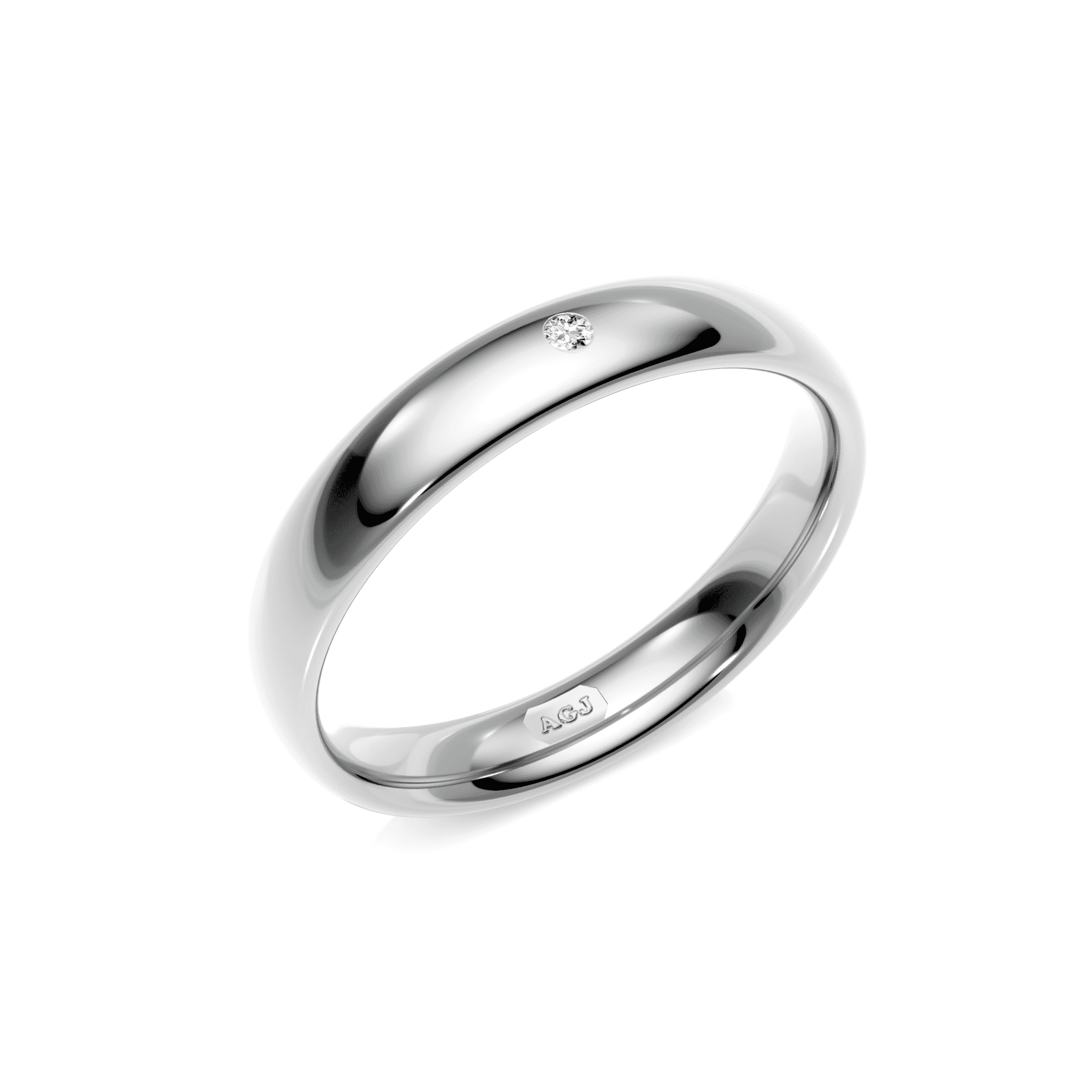 Hawthorn Court Single Diamond Wedding band