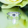 Platinum Approx. 0.63ct D/VS2 Emerald Cut Diamond Solitaire Ring Size H 2.7g