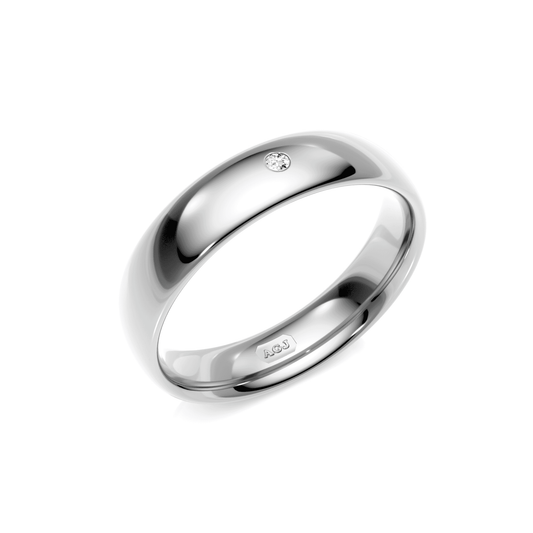 Hawthorn Court Single Diamond Wedding band