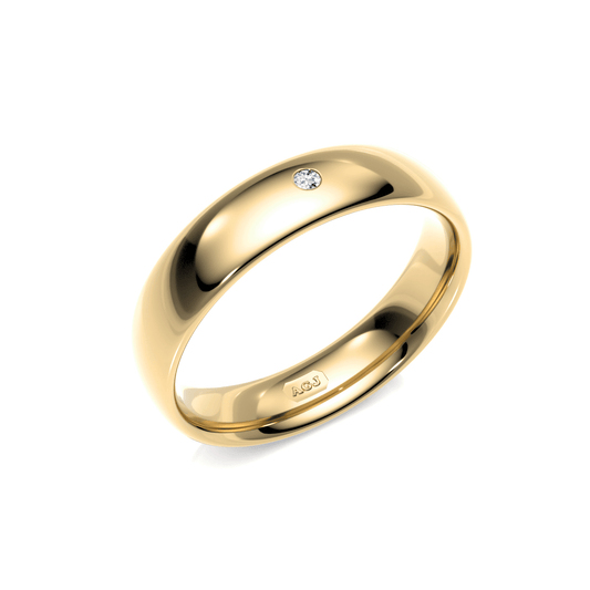 Hawthorn Court Single Diamond Wedding band