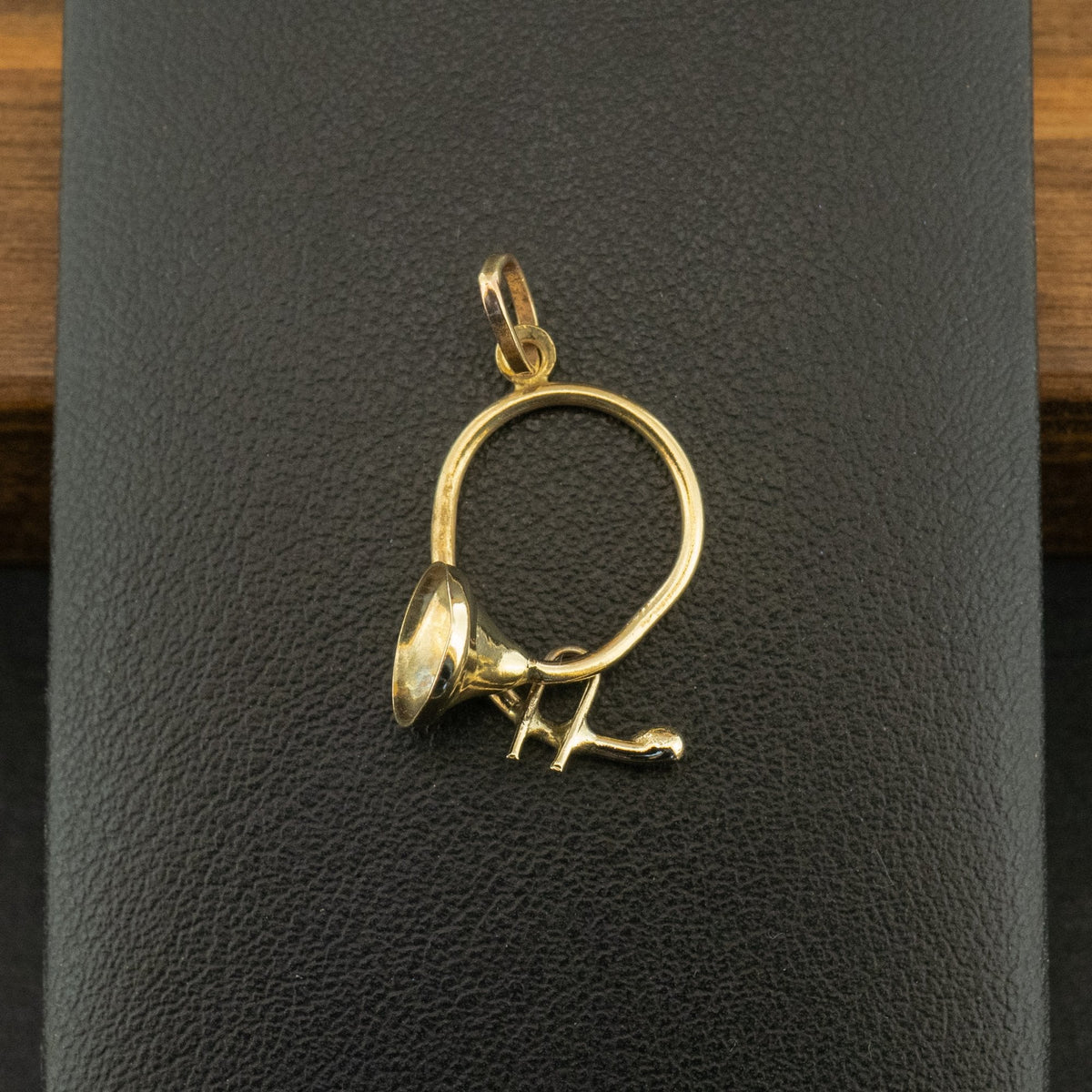 9ct Yellow Gold French Horn Charm 0.9g