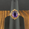 9ct Yellow Gold Amethyst Ring Size N 5.5g