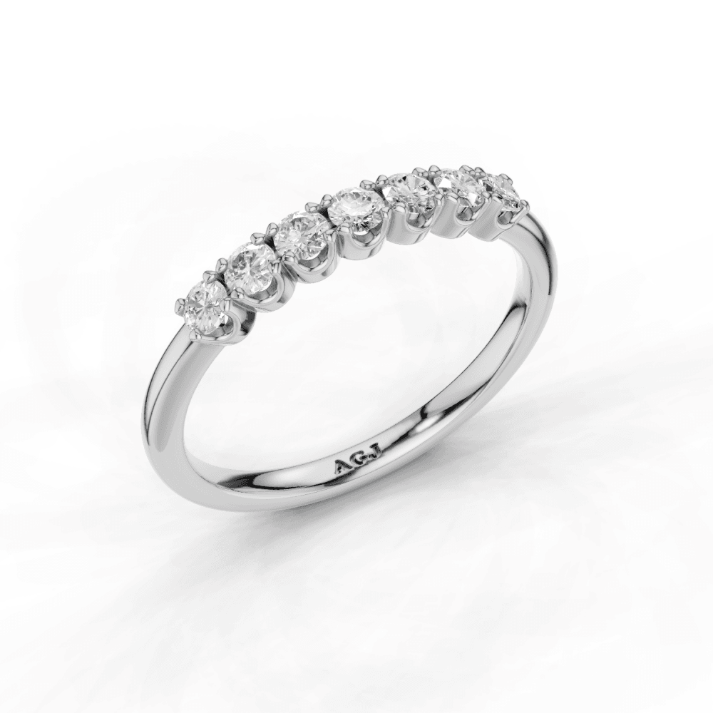 Double Claw Diamond 7 Stone Ring 2mm