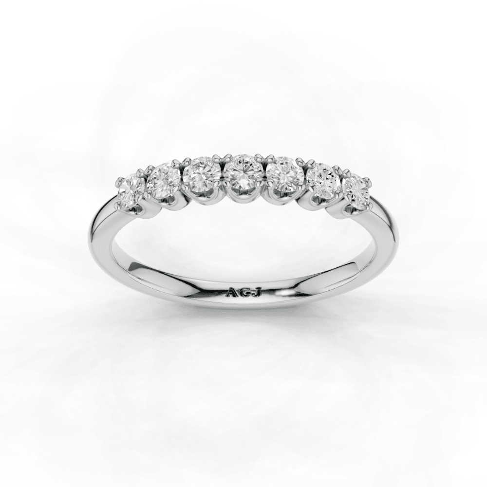 Double Claw Diamond 7 Stone Ring 2mm