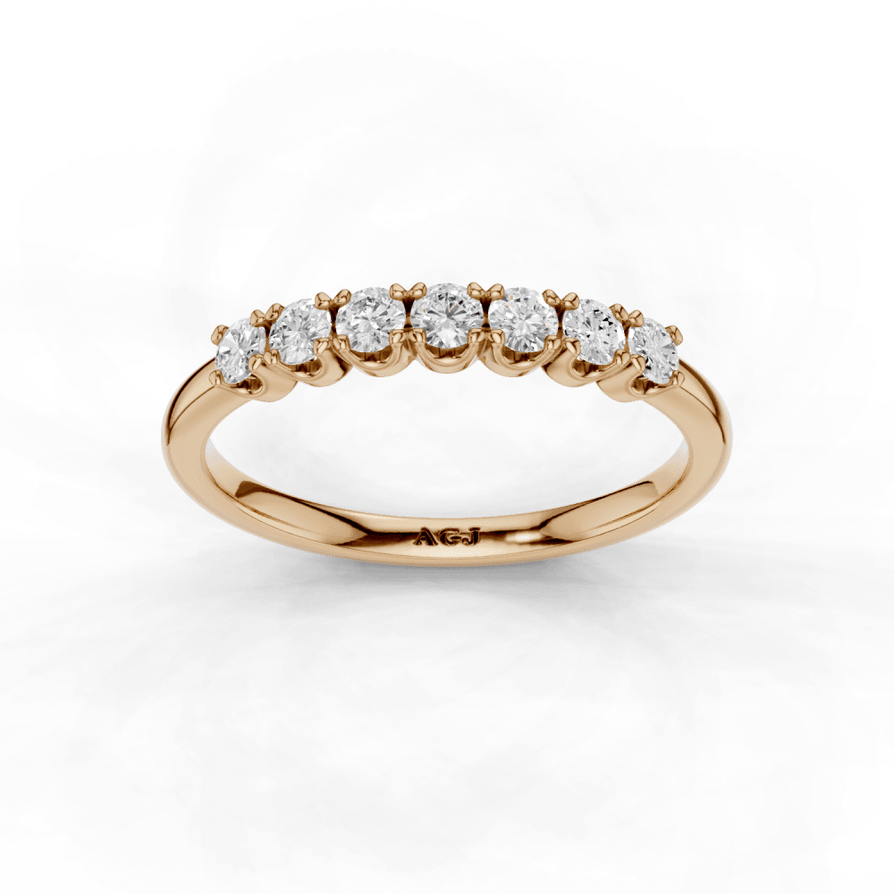 Double Claw Diamond 7 Stone Ring 2mm