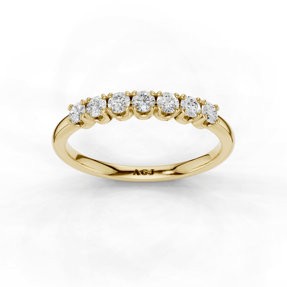 Double Claw Diamond 7 Stone Ring 2mm