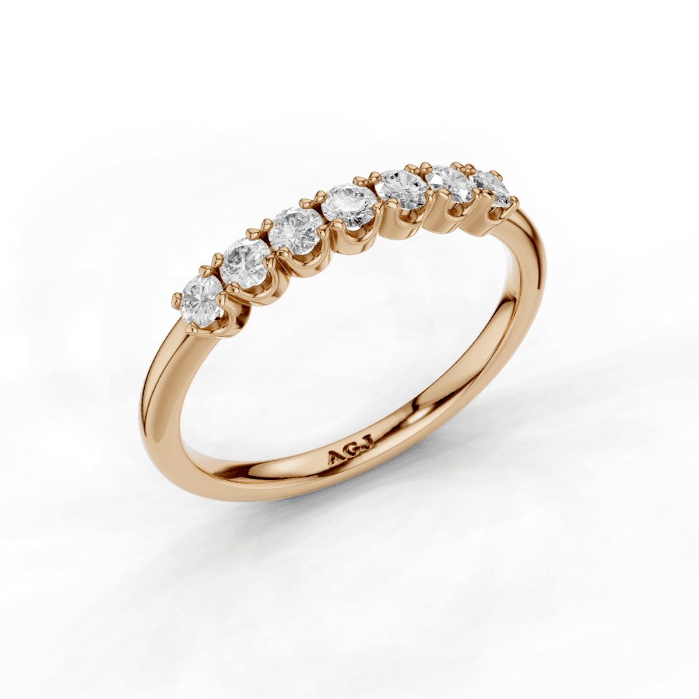 Double Claw Diamond 7 Stone Ring 2mm