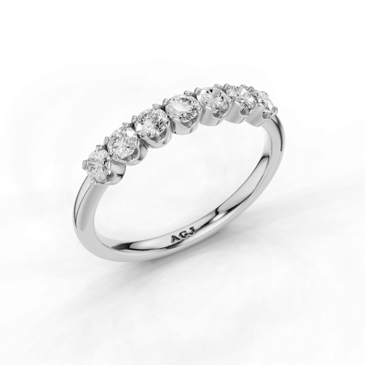 Double Claw Diamond 7 Stone Ring 2.5mm
