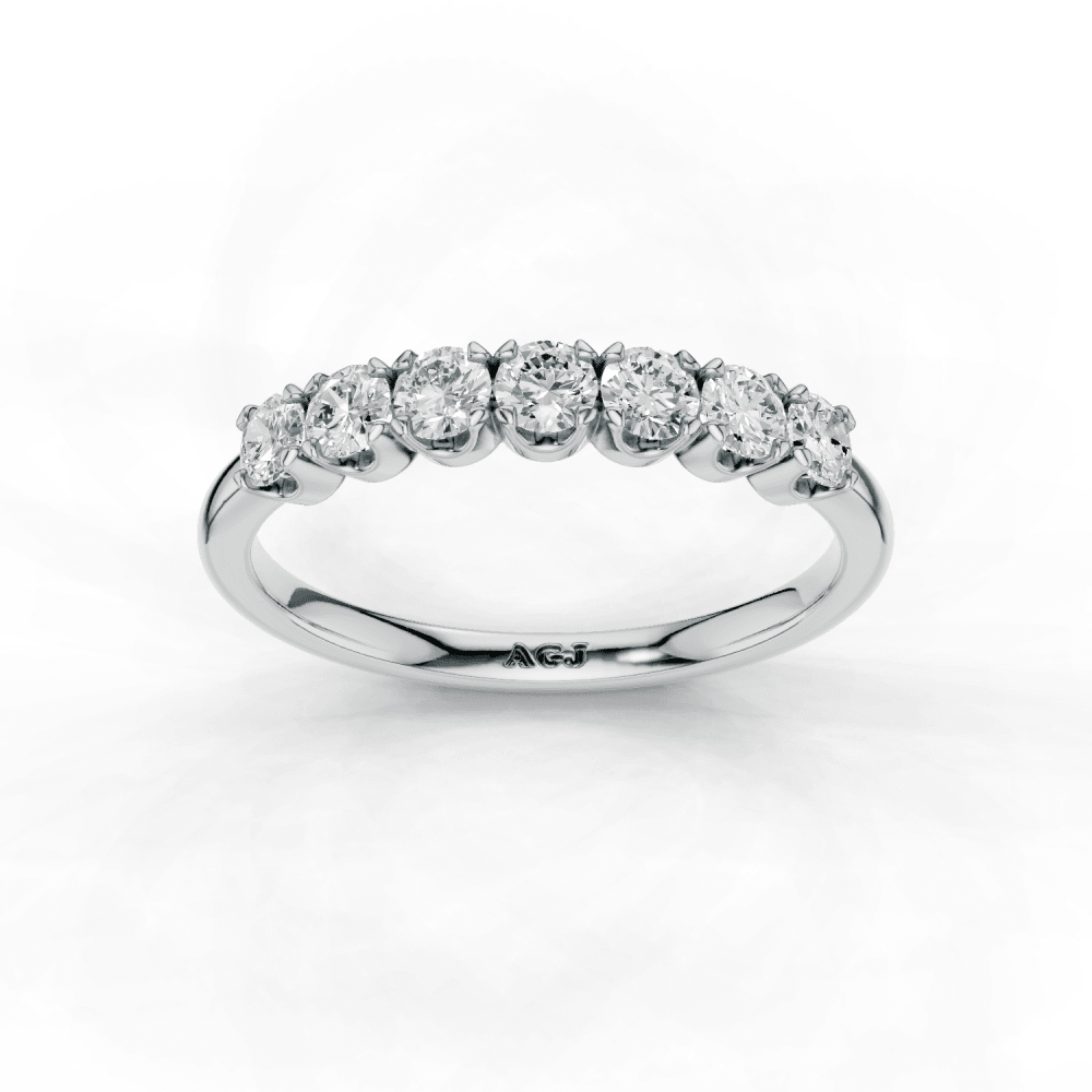 Double Claw Diamond 7 Stone Ring 2.5mm
