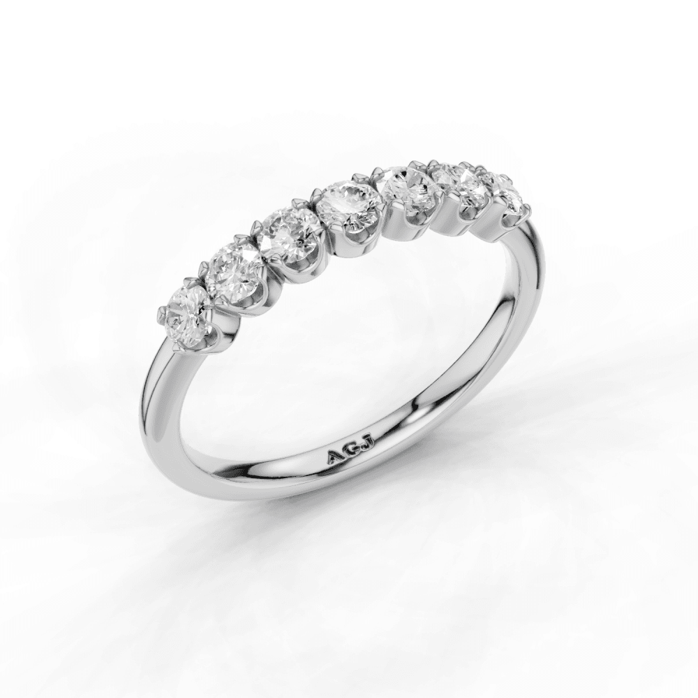 Double Claw Diamond 7 Stone Ring 2.5mm