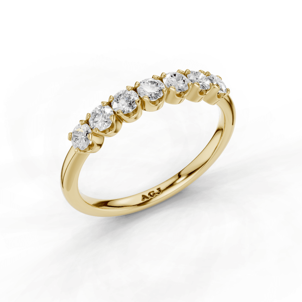 Double Claw Diamond 7 Stone Ring 2.5mm