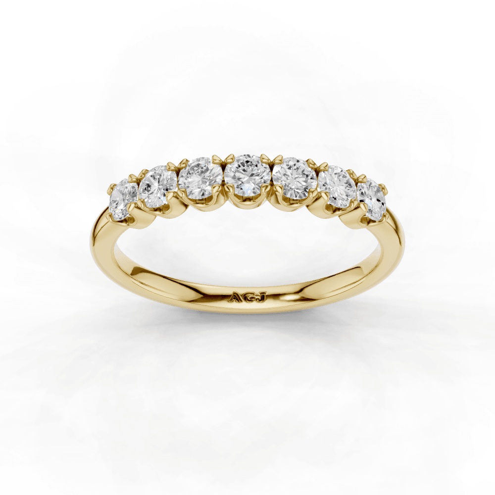 Double Claw Diamond 7 Stone Ring 2.5mm