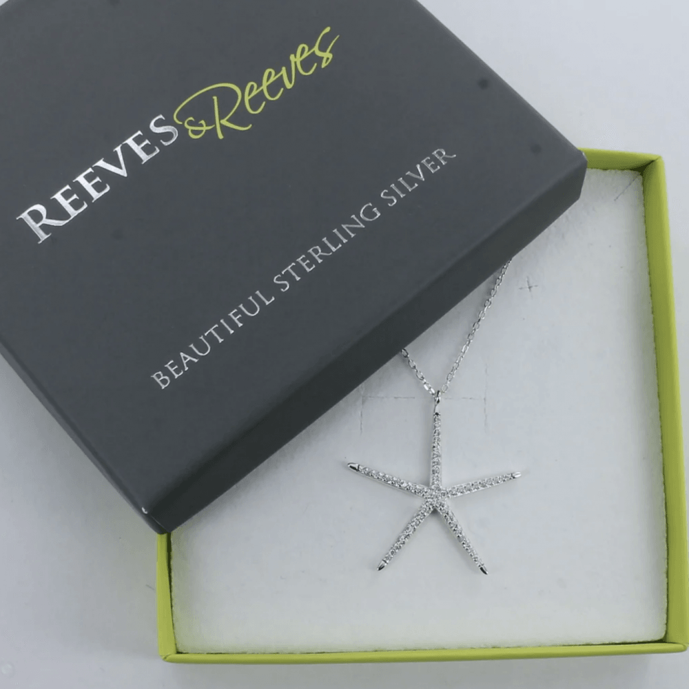 Sterling Silver Sparkling Starfish Necklace