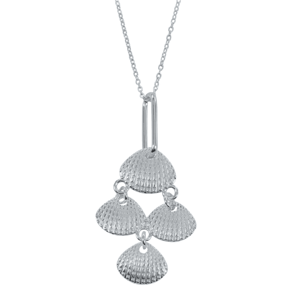 Sterling Silver Pretty Scallop Shell Drop Necklace