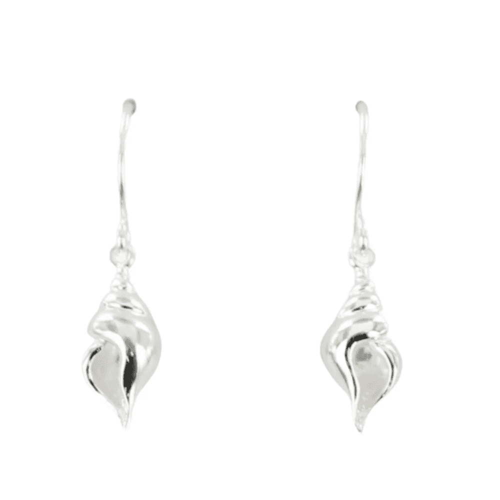 Sterling Silver Conch Shell Drop Earrings