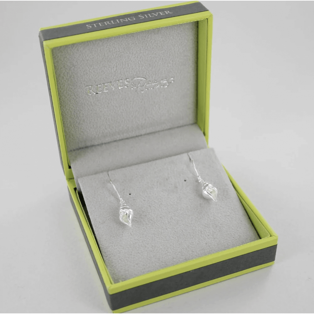 Sterling Silver Conch Shell Drop Earrings