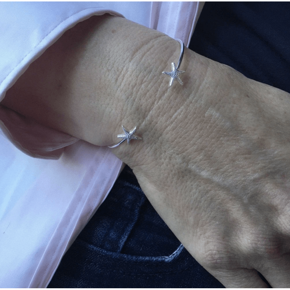 Sterling Silver Starfish Cuff Bracelet