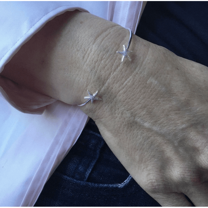 Sterling Silver Starfish Cuff Bracelet