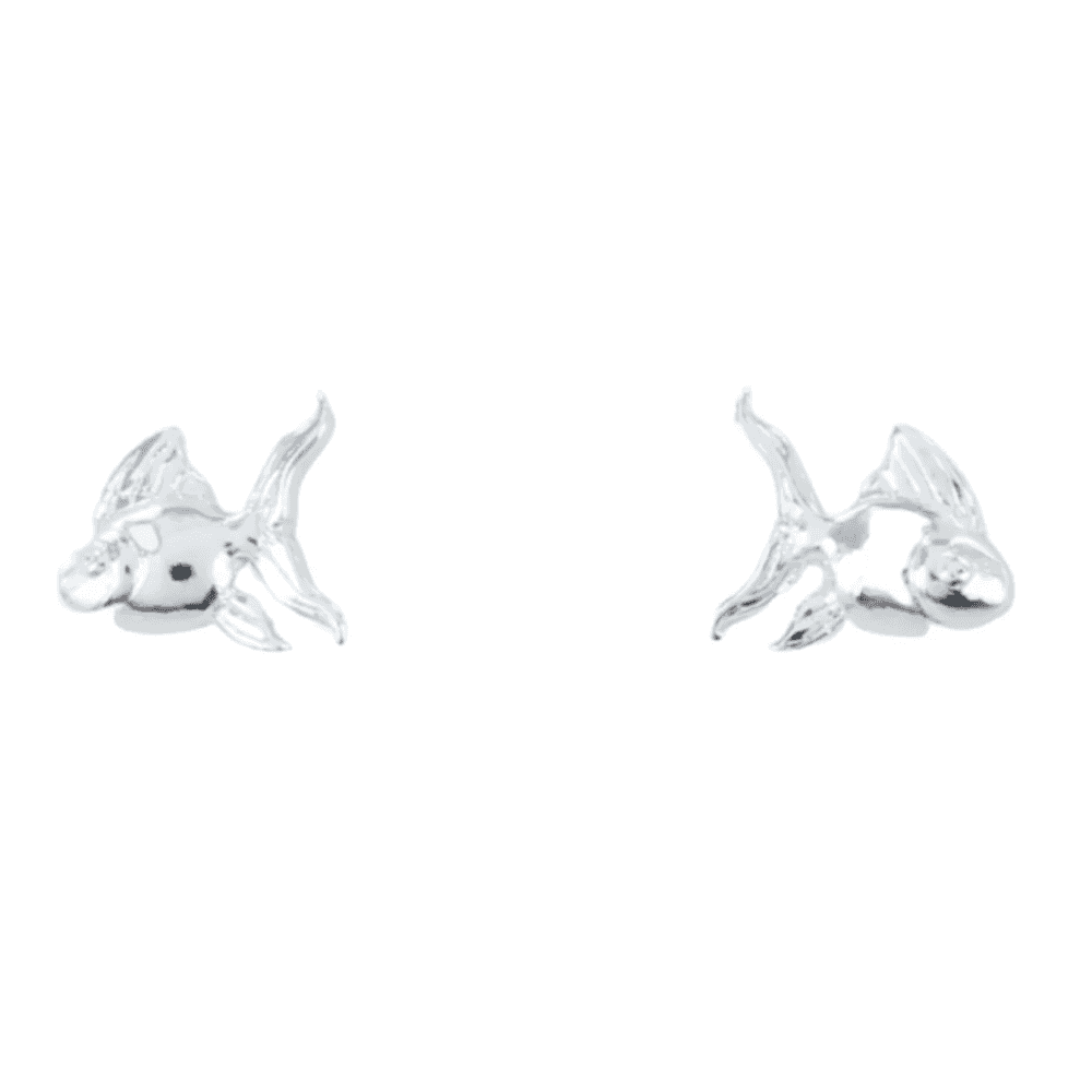 Sterling Silver Tropical Fish Stud Earrings