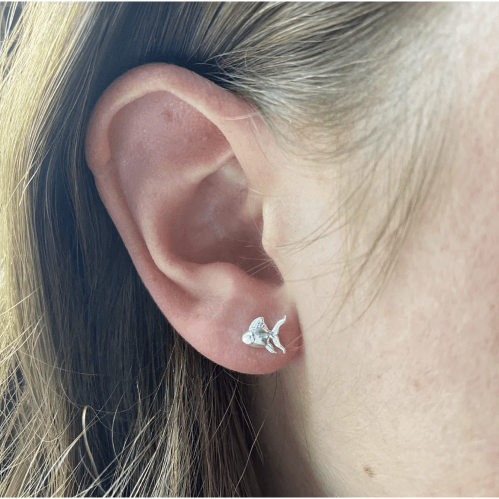Sterling Silver Tropical Fish Stud Earrings