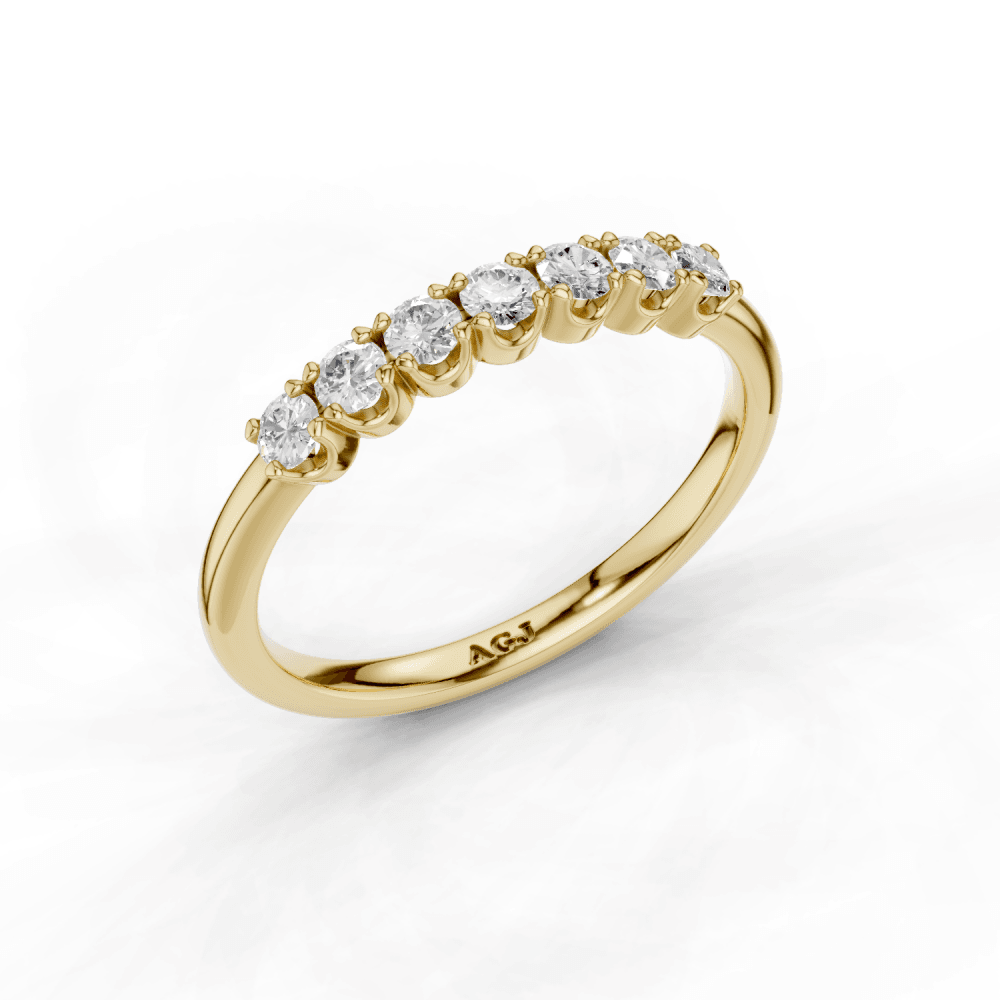 Double Claw Diamond 7 Stone Ring 2mm