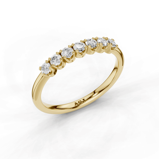 Double Claw Diamond 7 Stone Ring 2mm