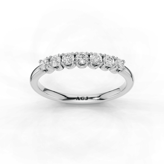 Double Claw Diamond 7 Stone Ring 2mm