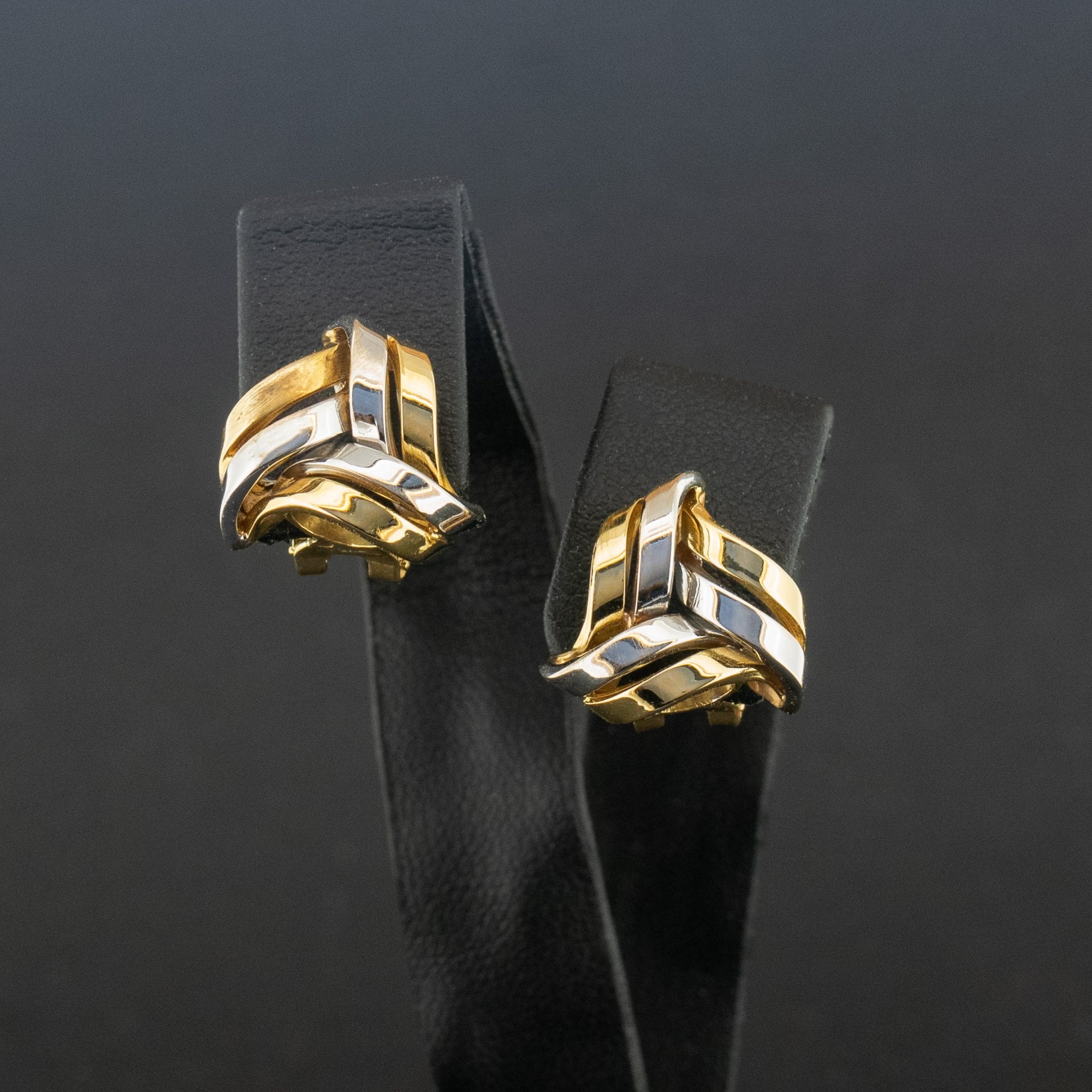18ct Yellow & White Gold Clip On Stud Earrings 4.9g