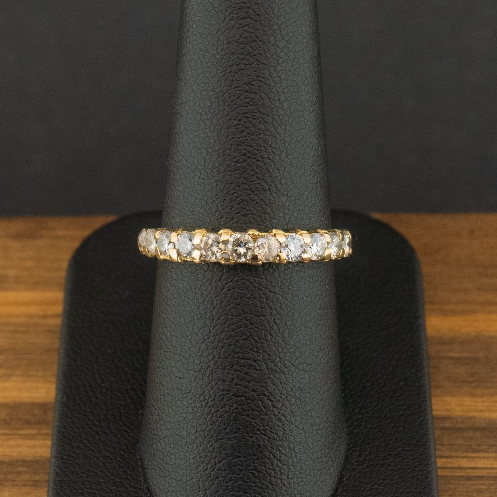 18ct Yellow Gold 0.77ct Diamond Eternity Ring Size P 2.6g