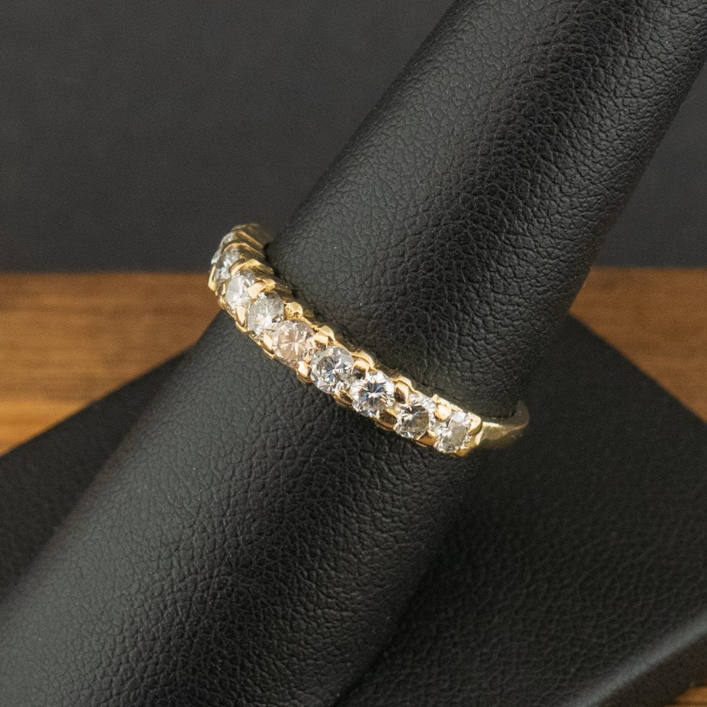 18ct Yellow Gold 0.77ct Diamond Eternity Ring Size P 2.6g