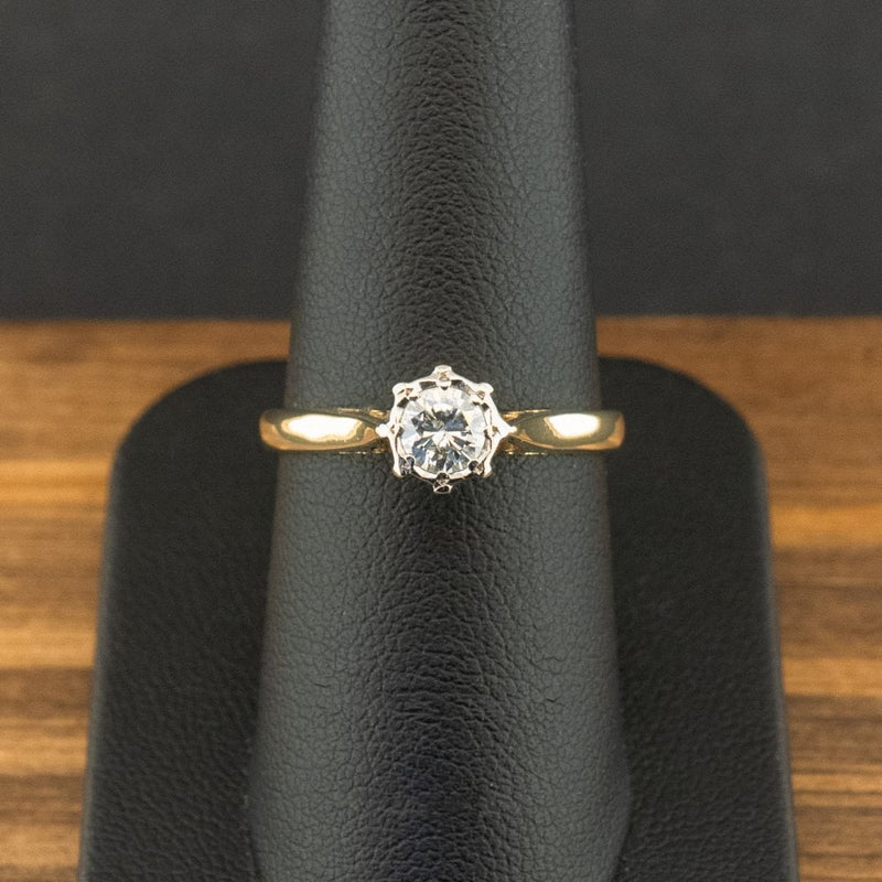 18ct Yellow Gold 0.33ct Diamond Solitaire Ring Size P 3.3g