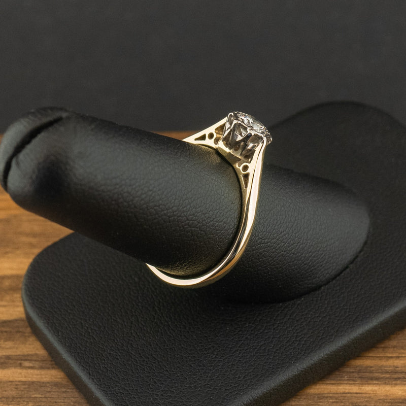 18ct Yellow Gold 0.33ct Diamond Solitaire Ring Size P 3.3g