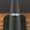 18ct White Gold 0.30ct Diamond Trilogy Ring Size M 1/2 2.7g
