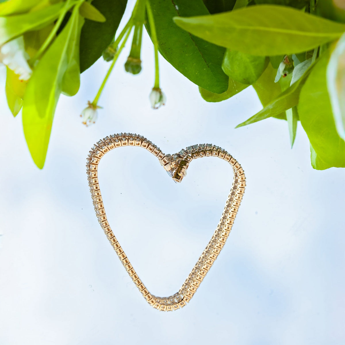 18Ct Yellow Gold Round Lab Created 5ct Diamond Tennis 7" Bracelet