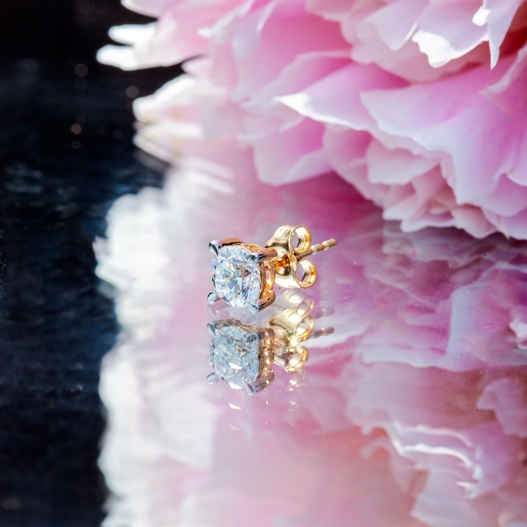 18Ct Yellow Gold Lab Created 1.55ct Diamond Stud Earrings