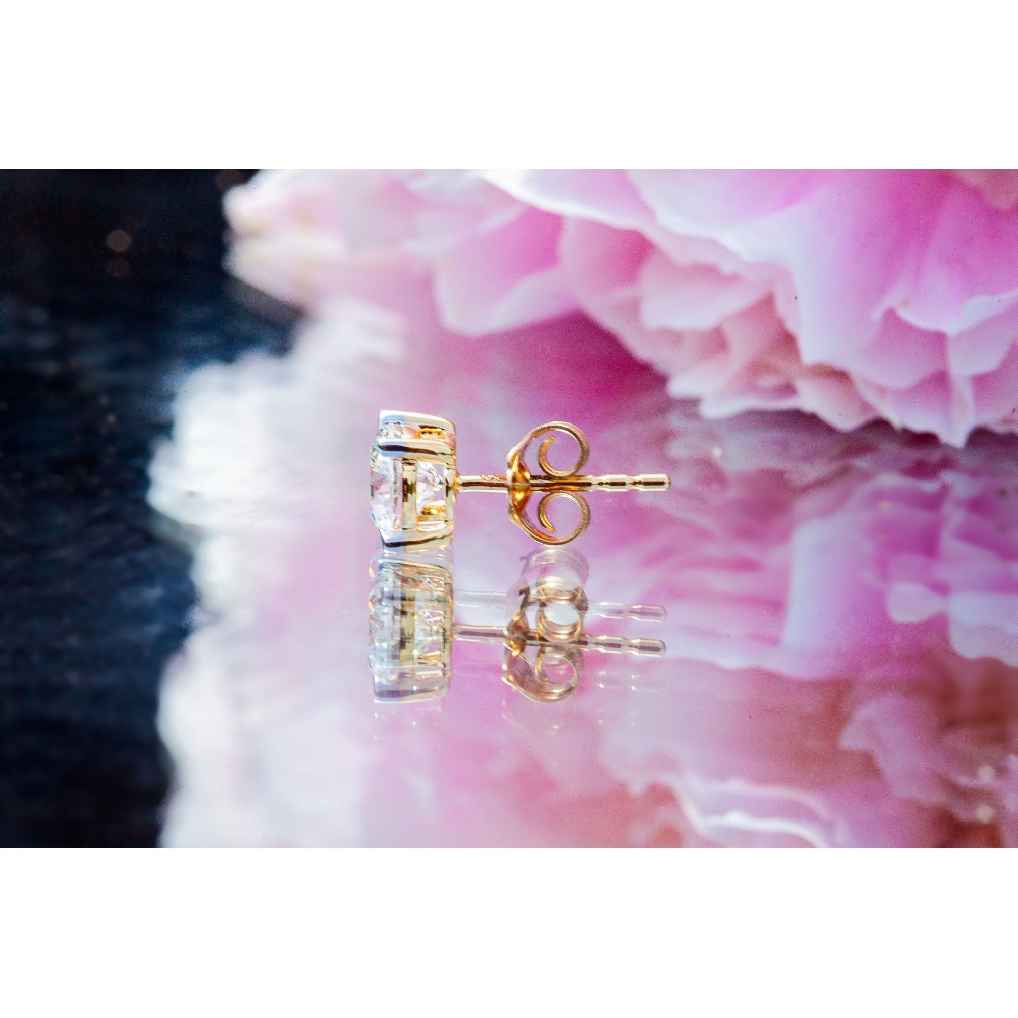 18Ct Yellow Gold Lab Created 1.55ct Diamond Stud Earrings