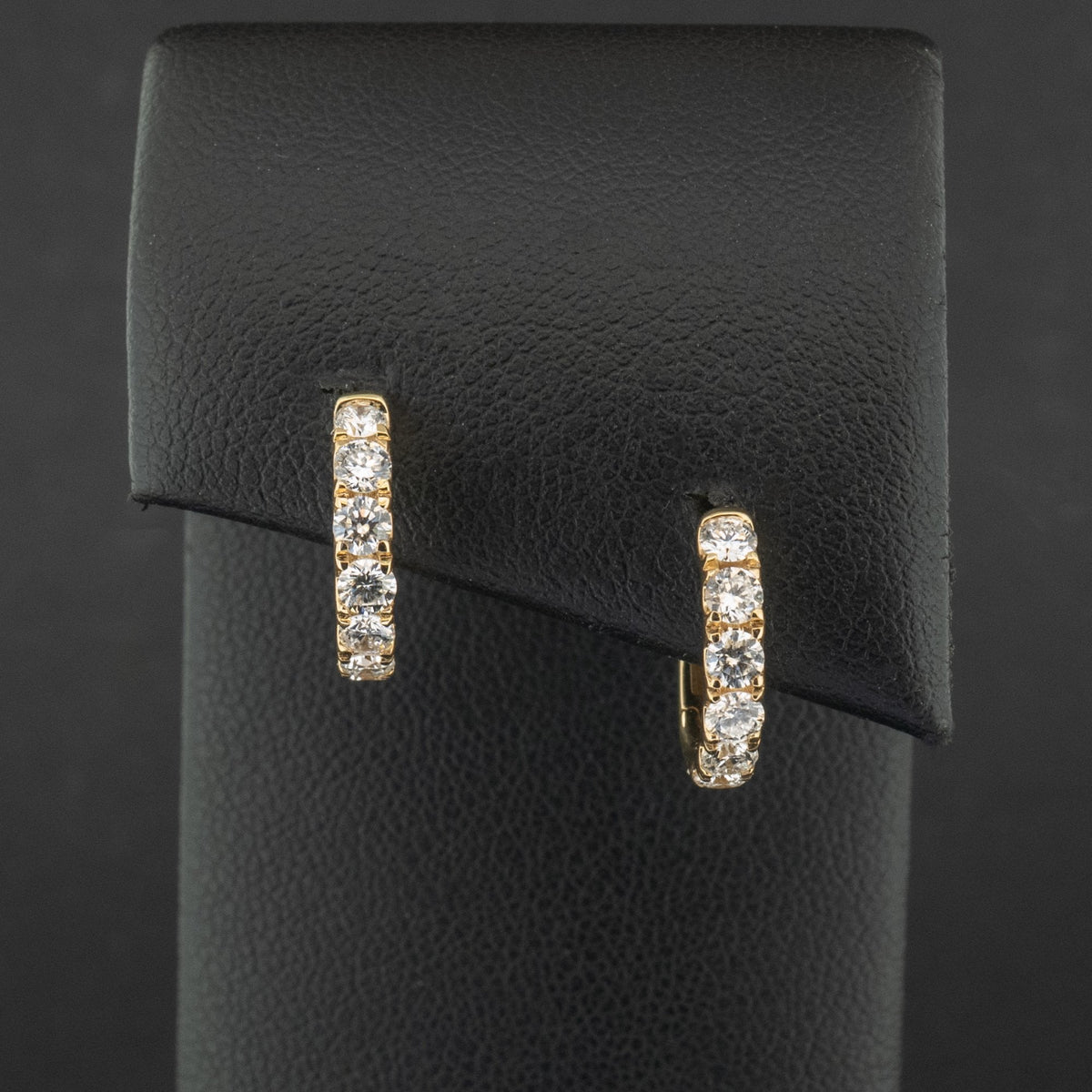 18Ct Yellow Gold Lab Created 1ct Diamond Huggie Earrings