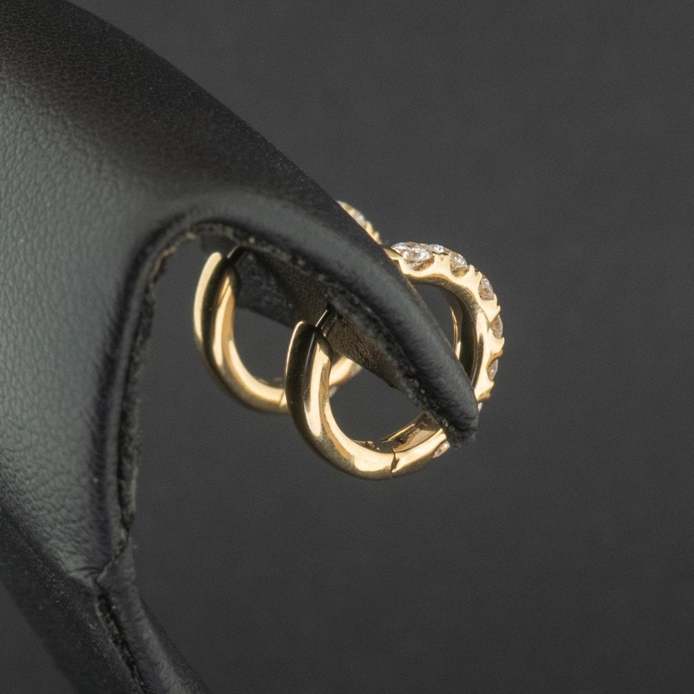 18Ct Yellow Gold Lab Created 1ct Diamond Huggie Earrings