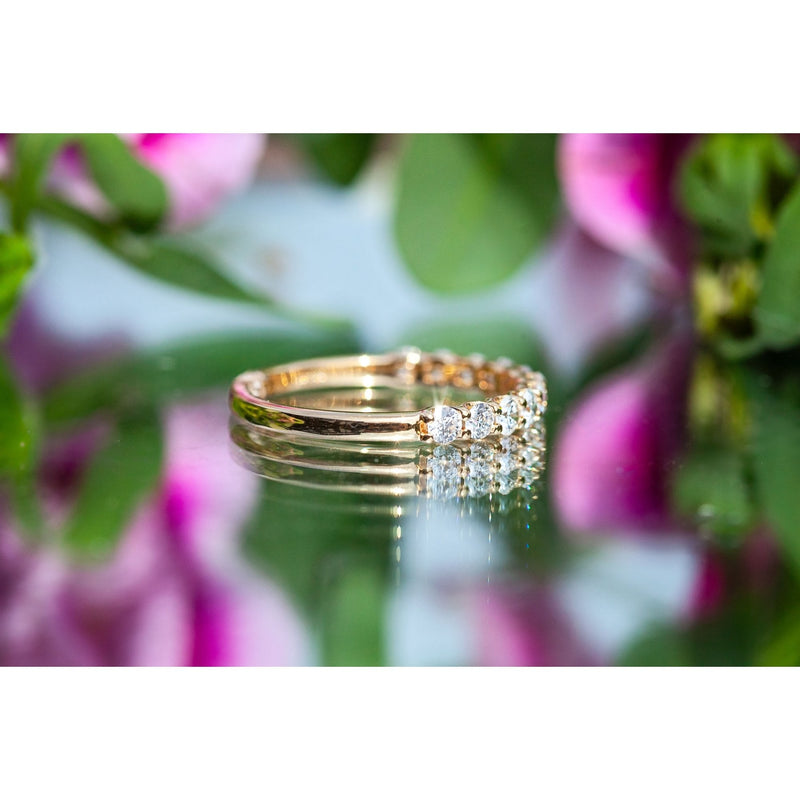 18Ct Yellow Gold Lab Created 0.70ct Diamond Half Eternity Ring Size O
