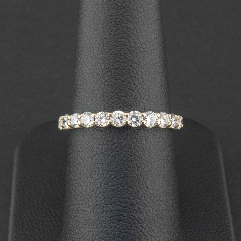 18Ct Yellow Gold Lab Created 0.70ct Diamond Half Eternity Ring Size O