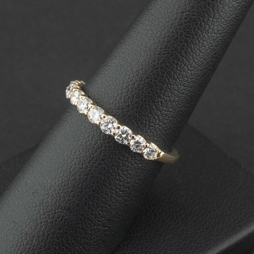 18Ct Yellow Gold Lab Created 0.70ct Diamond Half Eternity Ring Size O