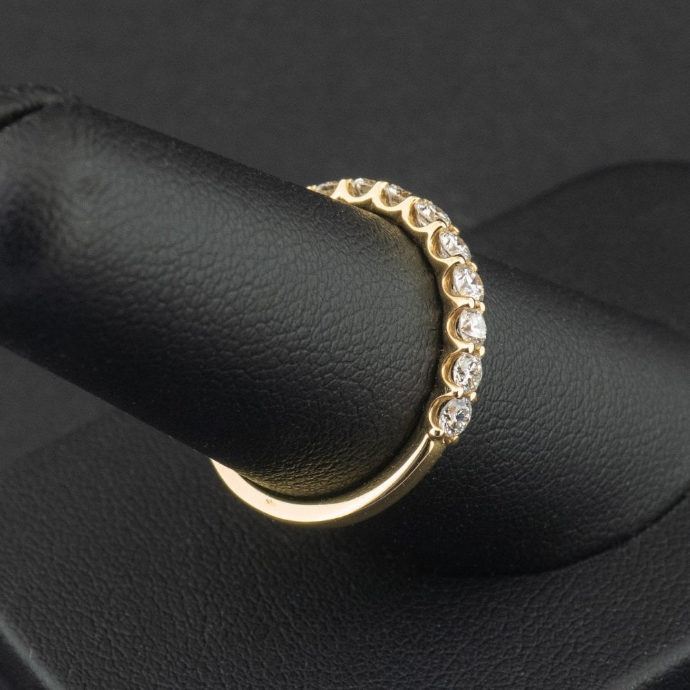 18Ct Yellow Gold Lab Created 0.70ct Diamond Half Eternity Ring Size O