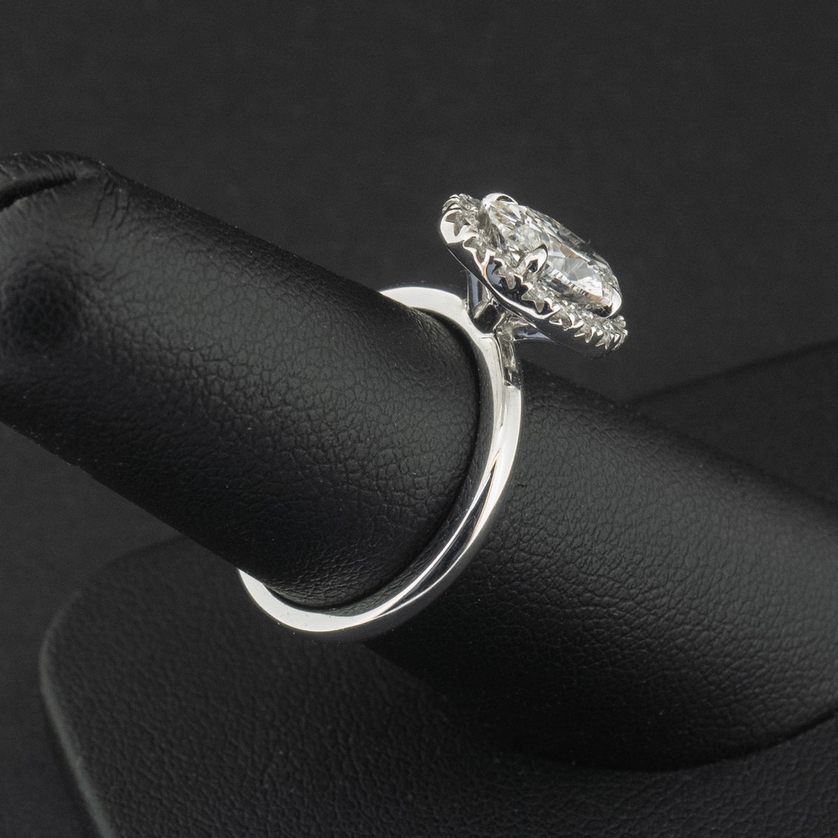 Platinum Lab Created 1.75ct Diamond Halo Ring Size M