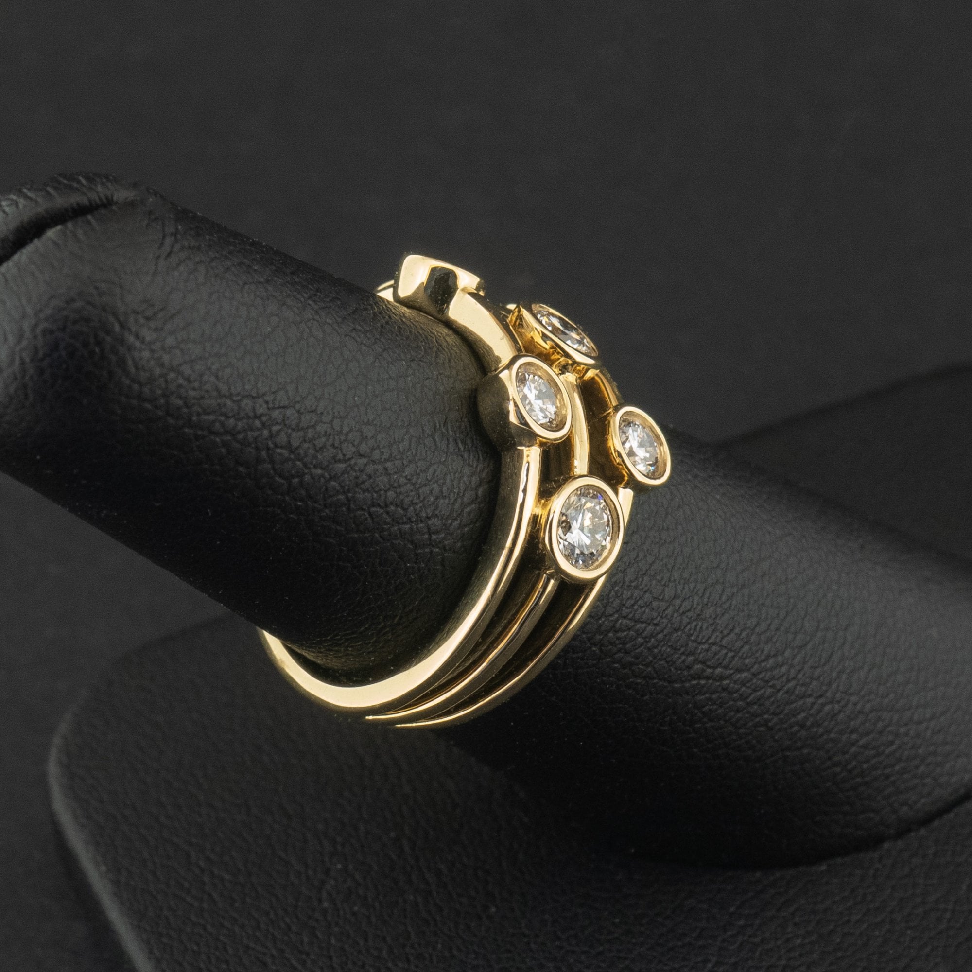 18Ct Yellow Gold Lab Created 1.06ct Diamond Bubble Ring Size M