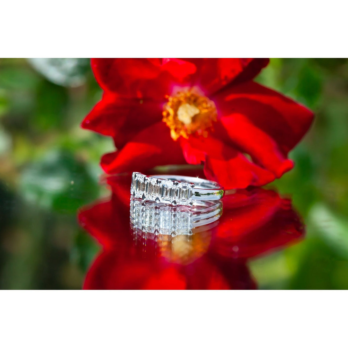 18Ct White Gold Lab Created 2.15ct Emerald Cut Diamond Ring Size M