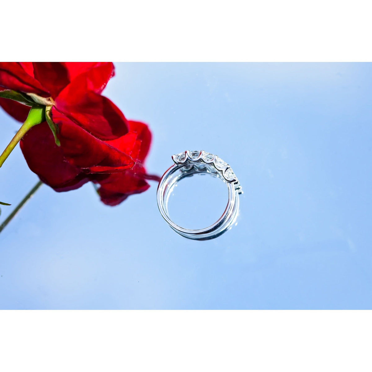18Ct White Gold Lab Created 2.15ct Emerald Cut Diamond Ring Size M