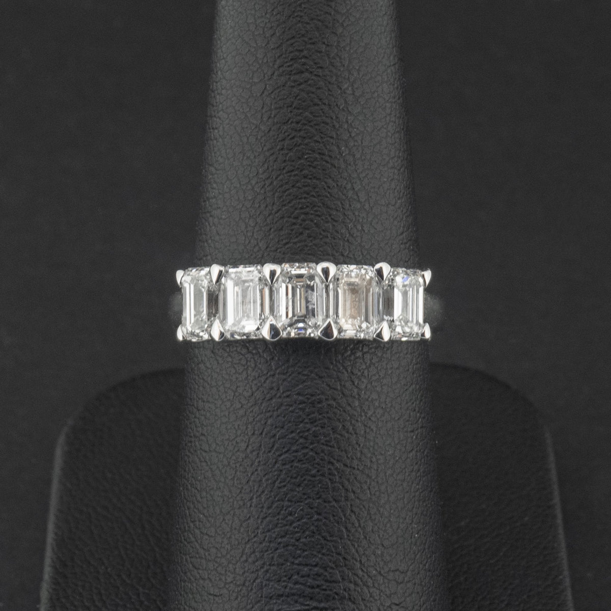 18Ct White Gold Lab Created 2.15ct Emerald Cut Diamond Ring Size M